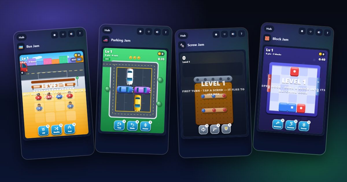 Bus Jam, Parking Jam & Screw Jam: Tips to Clear Every Level — real gameplay screenshots