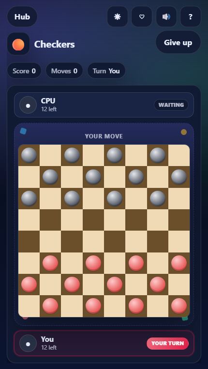 Checkers gameplay screenshot