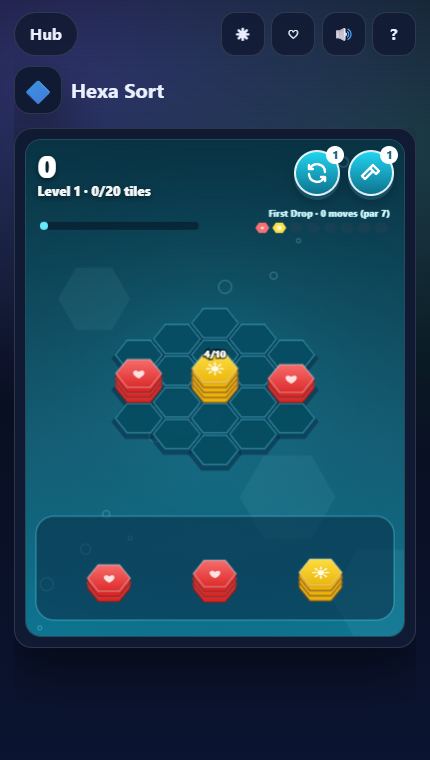 Hexa Sort gameplay screenshot