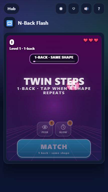 N-Back Flash gameplay screenshot