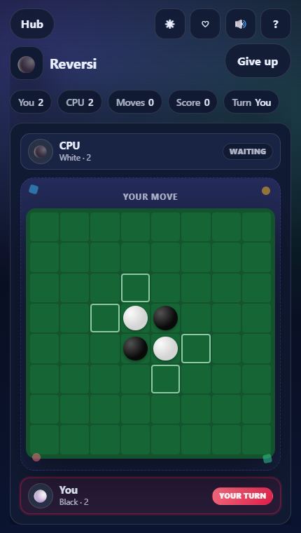 Reversi gameplay screenshot